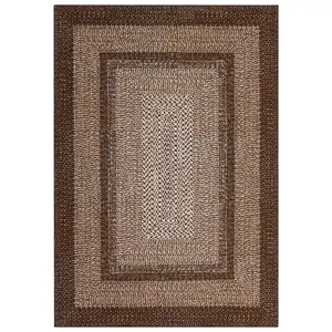 Brown Modern 6 x 9(ft) Rectangular Indoor Soft Non Slip Washable Bordered Geometric Area Rug