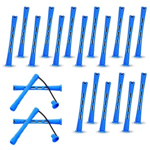 20 Pcs Blue 0.35 Inches Perm Rods Plastic Curling Rollers for Short Medium Long Hair