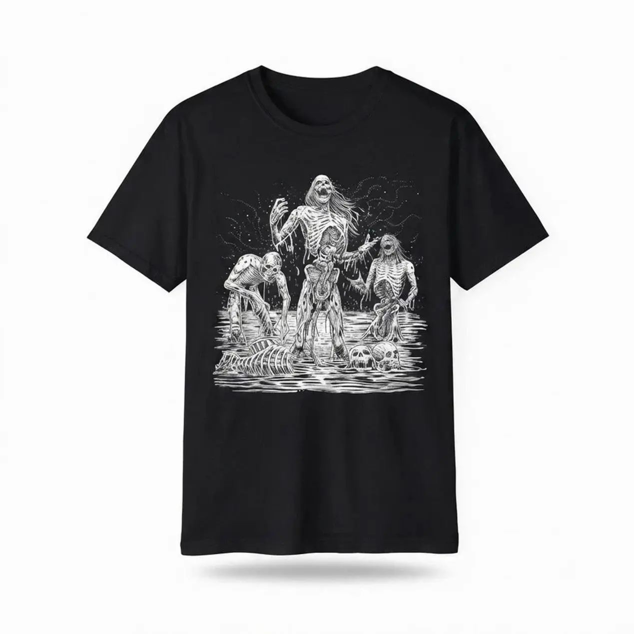 Undead Zombies Rising from the Swamp horror shirt IX5