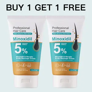 [BUY 1 GET 1 FREE]5% Minoxidil Hair Growth Scalp Massage Cream with Keratin & Ginger for Men Women Prevents Loss Repairs Follicles Promotes Fast Regrowth Strengthens Roots Buy 1 Get 1 Free Haircare Cream Keratin