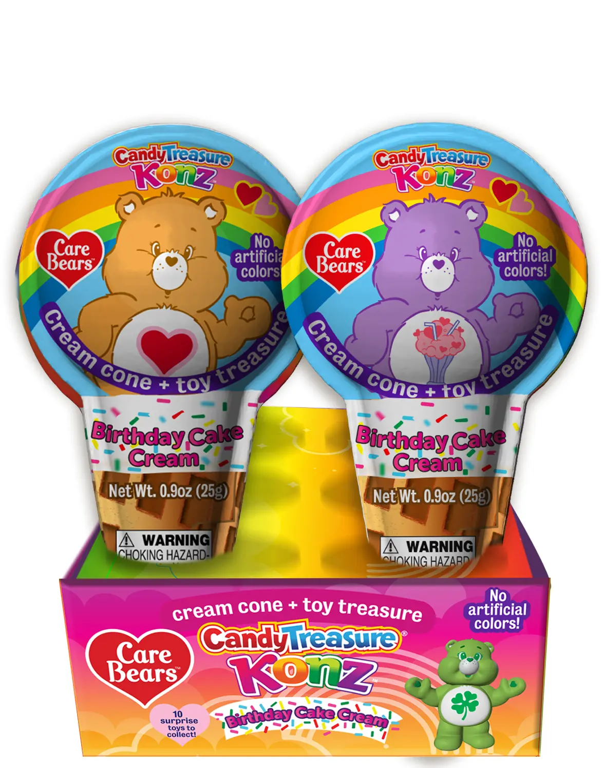 Care Bears Birthday Cake Cream Konz with Surprise Care Bears Toy | Tray of 10 Konz