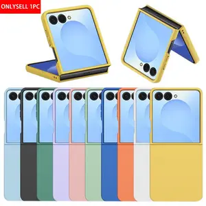 For Samsung Galaxy Z Flip5 Z Flip6 Z Flip7 Case, Macaron Color Full Cover Protective Phone Shell, Durable Folding Screen Design, Stylish & Functional Accessories