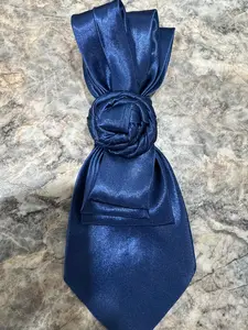 Navy Blue  Rose Twisted Tie