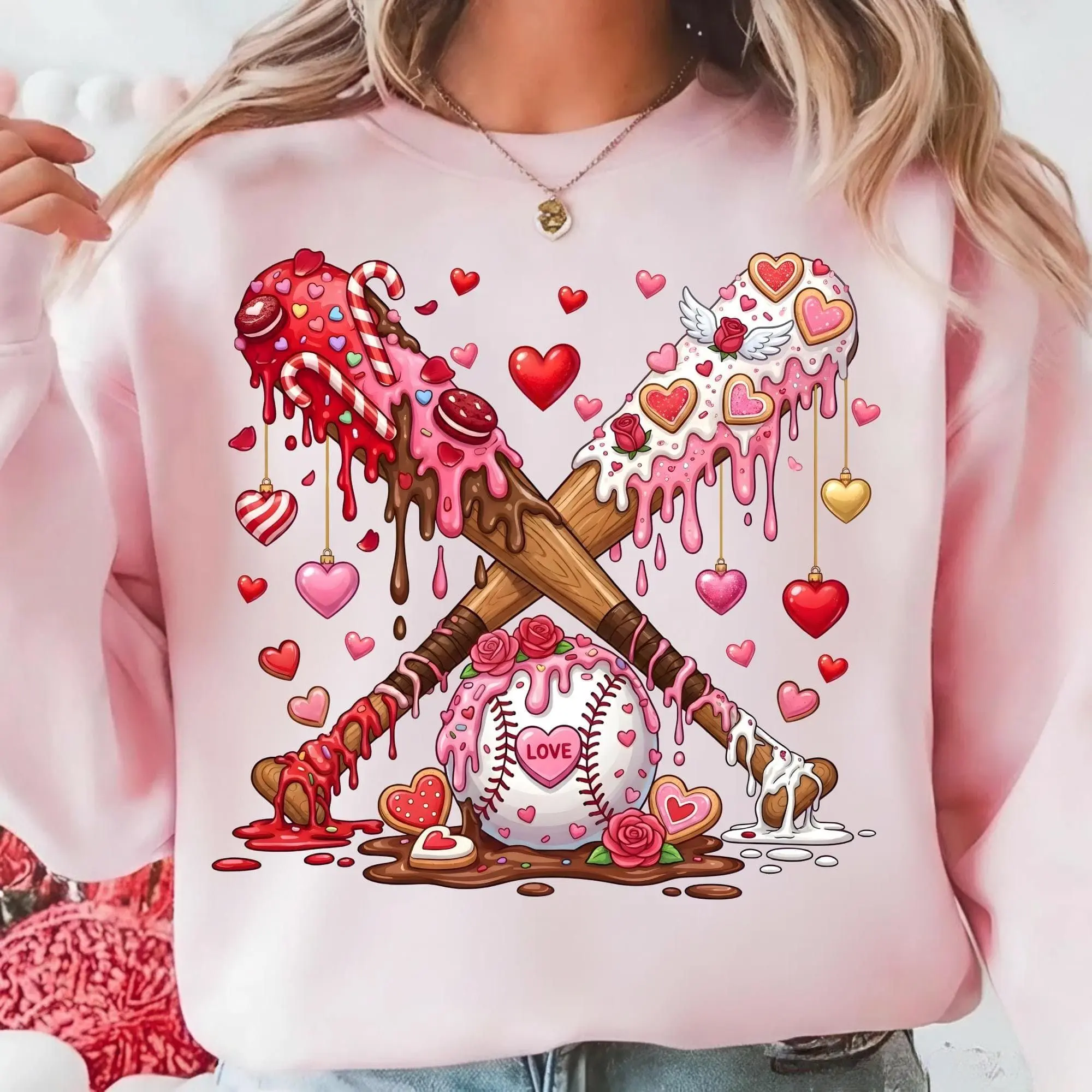 [Sale off up to 50%] Baseball Drip Valentines Sweatshirt: Boys & Men baseball drip, Valentines Baseball Drip Shirt, Baseball Valentine, streetwear graphic tee