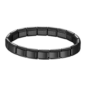 OIDEA Unisex Italian Charm Bracelet - Detachable Stainless Steel Retro Link Bracelet for Men Women