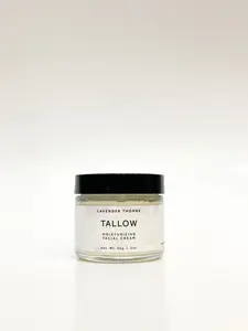Lavender Thorne Tallow - Moisturizing Facial Cream with Beef Tallow for Skin Care 2oz Jar Non-Comedogenic Handcrafted Ultra-Gentle Balm