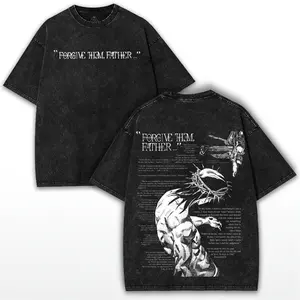 Forgive them Father Steel Ball Run Jojo JJBA Jesus Washed T-Shirt & Hoodie – Vintage Washed Oversized Anime Tee, Dark Aesthetic Maki Manga Graphic Shirt, Heavy Cotton Unisex Streetwear , Fall Outfit Anime Gift