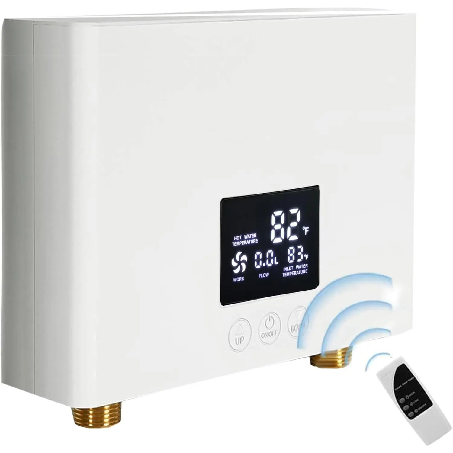 3000W Tankless Water Heater 110V - 3000W Heating System with Digital Control, Touch Screen, Remote Control, Compact Design, 99% Thermal Efficiency, Dry Heating Protection (Safety Auto-Cut Off), Easy-Install Plug, Wall Mount for Indoor Bathroom Sinks