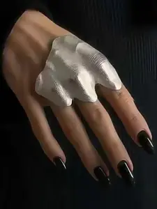 Artistic Irregular Pleated Joint Ring for Men and Women, Trendy Punk Style Ring Party Vacation Design Creative Ring, Unique Fashion Jewelry
