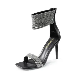 Dream Pairs Women's Sparkling Rhinestone Straps Heeled Sandals