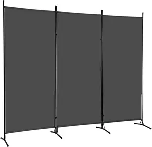 3-Panel Folding Privacy Screen, 6 Ft Portable Room Divider for Separating Spaces,102" W x 70" H Freestanding Partition Room Panel,Grey