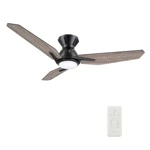 CALEN 52 inch 3-Blade Flush Mount Smart Ceiling Fan with LED Light & Remote