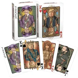 Trump Family Poker Playing Cards Premium Collectible Deck Featuring Trump, Melania, Trump Jr., and Biden Joker Cardstock for Poker Nights - 52 Cards + 2 Jokers