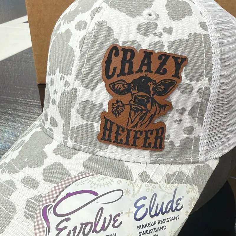 Crazy Heifer cow hat, for her, ponytail hat
