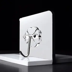 Clear Wall Mounted Hook, 4/10/20pcs Punch Free Self Adhesive Hook, Multifunctional Storage Hook for Bathroom Kitchen Home Office Dormitory