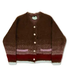 WNTD Mohair Cardigan Brown