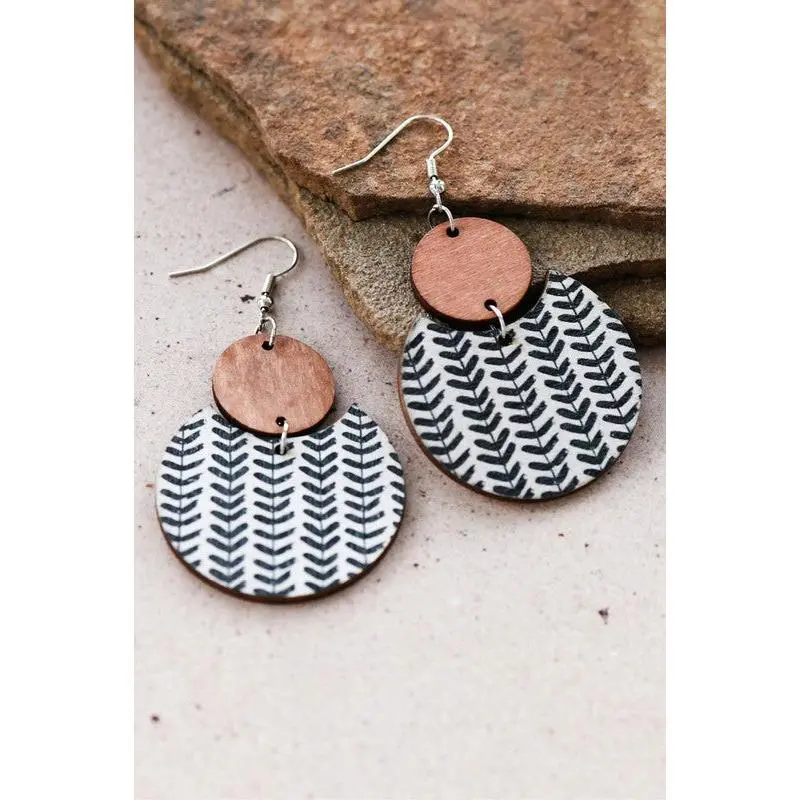 Boho Wooden Dangle Earrings