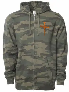 Jesus Christian Cross Cross Christian Cross Full Zip SS4500Z Camouflage Full Zip Jacket with Pockets Classic Camo Menswear Hoodie