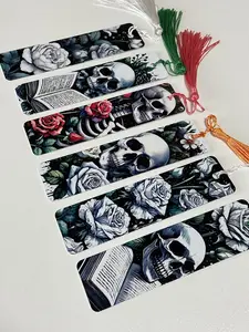 Skull and Rose Metal Bookmarks - Perfect Gift for Book Lovers - BookTok Favorites, Custom Bookmarks, Themed Bookmarks, Book Accessories
