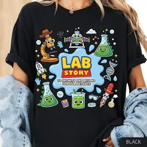 Comfort Colors Lab Story Phlebotomist Medical Lab Tech Funny Lab Week 2026 Shirt, Retro Medical Lab Tech Laboratory Assistant Graphic Tee