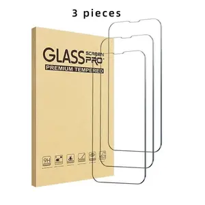 GlassPro 3 Pieces HD Tempered Glass Phone Screen Protector Kit Anti-scratch Explosion Proof Film for iPhone 17Promax 17Air 17 16Pro 13 14 15 Pro Max 15 14 Plus