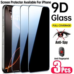 iPhone Privacy Screen Protector Film Set, Anti-Spy Full Coverage Tempered Glass Guard, Apple Phone Security Shield