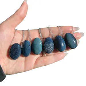 Siberian Agate Pendant Necklace - Elegant and Unique Earthy Polished