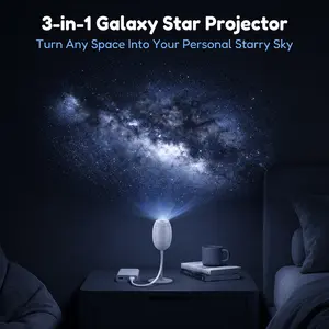 USB Star Projector with 3 Swappable Discs — Galaxy Night Light, Focus Ring, Type-C Adapter Included