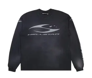 991710 Hellstar Logo Longsleeve Washed Grey