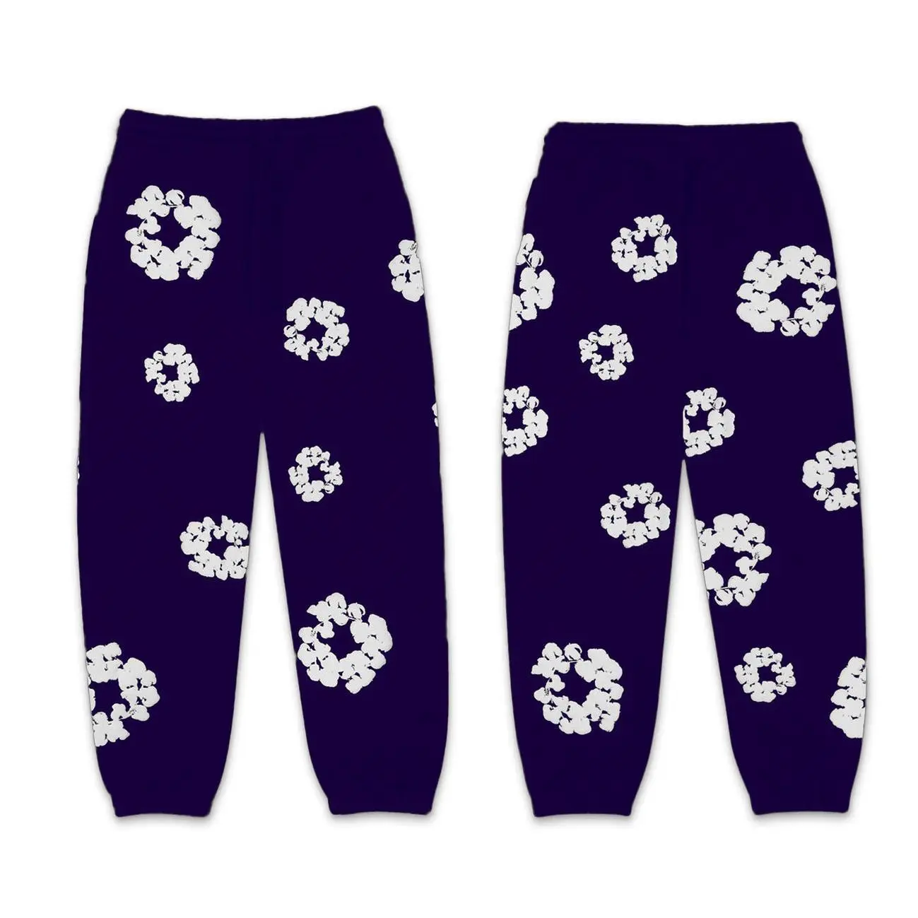 Purple blue pants (white floral wreath)