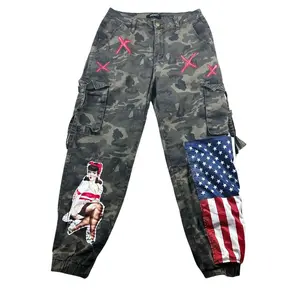 Custom Camo Cargo Pants – Hand-Painted & Patchwork