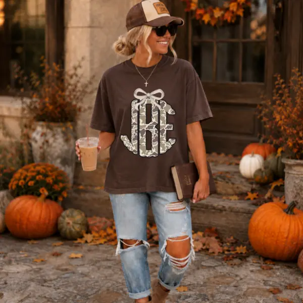 Adorable Camo Monogram Comfort Color T-shirt BLC
