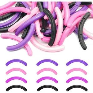 40 pcs Eyelash Curler Refills Curler Refill Pads Soft Rubber Curler Replacement Refills Pads for Universal Eyelash Curler with a Clear Storage Box (Black, Purple, Rose Red, Pink * 10)