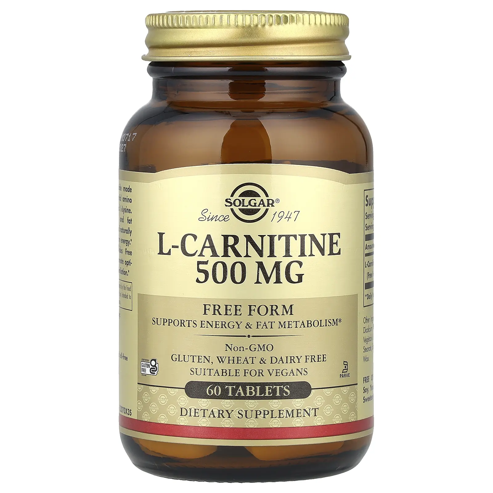 solgar l carnitine 500mg Solgar L-Carnitine, Free Form, 60 Tablets (500 mg per Tablet)