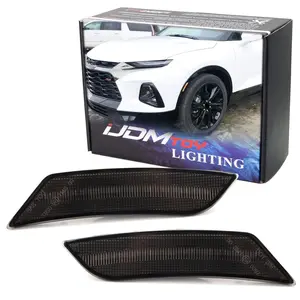 iJDMTOY Smoked Lens Amber Full LED Bumper Side Marker Light Kit For 2019-up Chevrolet Blazer, Powered by 27-SMD LED