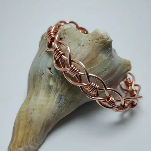 Wire Wrapped Copper Cuff Bracelet