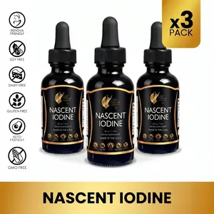 3 Bottles of Coco March N.M.D Nascent Iodine Dietary Supplement 1 Fl oz, 500 Servings Fitness Healthcare Edible Mineral