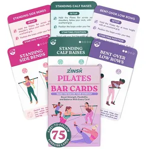 75 Pilates Bar Exercise Cards to Create Home Workouts