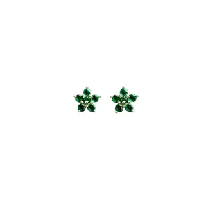 Green Flower Studs - Earrings Elegant Casual