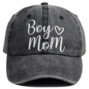 Boy Mom Hat for Women, Mother’s Day Birthday Mama Gifts, Adjustable Embroidered Cotton Baseball Cap for New Mom Gift
