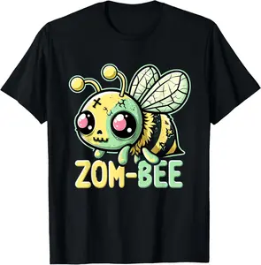 Zom-Bee Adorably Creepy Zombie Bee Cartoon Halloween T-Shirt