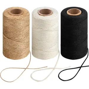 984 Ft  Jute Twine, 2mm Thin White Cotton Rope for Crafts, Art, Gardening,  Wrapping, Decoration, Packing - 3 Rolls
