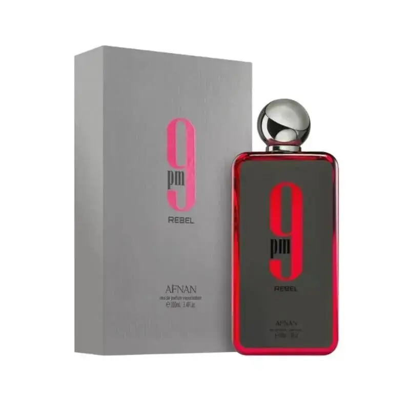 Afnan 9 PM Rebel Eau de Parfum (EDP) Spray - Single Bottle, Latest Launch 3.4 oz Unisex Woody Amber Fragrance for Beauty & Personal Care