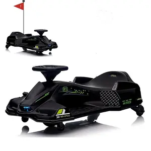 12V Kids Electric Drift Car With 45W Brushless Quiet Motor 5 MPH Speed Battery Powered Outdoor Ride On Toy Five Wheel Design LED Lights Music Function For Teens-C