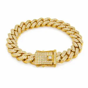 Unisex Gold-Plated Cuban Link Bracelet, Miami Hip Hop Jewelry for Men and Women, Versatile Luxurious-Finish Fashion Bracelets for Women, Jewelry For Women
