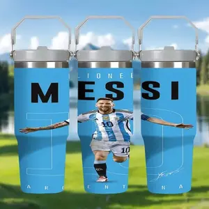 1pc 30oz Lionel Messi Argentina Team Vacuum Insulated Cup, Keeps Drinks Hot or Cold, Perfect for Coffee Tea and Iced Drinks, Ideal Gift