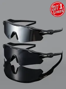 2 Pairs Couple High-Quality Fashion Streamlined Full-Frame Sports Glasses Set, Ideal for Outdoor Activities, Perfect Gift Choice