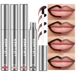 4Pcs Peel Off Lip Liner Stain - Long-Lasting, Smudge-Proof, Waterproof Nude Matte Lip Tint, Non-Fading Peel Off Lip Color, Effortless Precision & Full Coverage, Vegan & Cruelty-Free