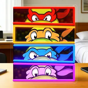 Teenage Mutant Ninja Turtles Neon Sign for Room Decor TMNT LED Comic Sign Turtle TMNT Neon Sign for Movie Fans Man Cave Wall Decor Dormitory Decoration USB Powered Dimmable