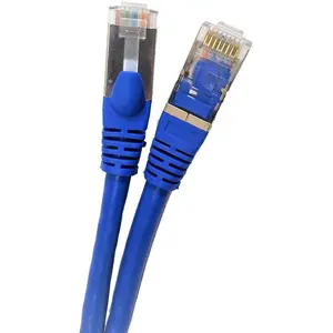 Micro Connectors  25 ft. CAT 7 SFTP Double Shielded RJ45 Snagless Ethernet Cable, Blue